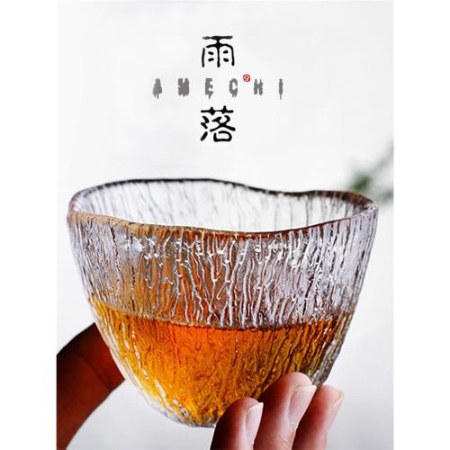 初雪雨落杯手工玻璃杯出口日本錘紋水杯花茶杯清酒杯烈酒品茗杯子