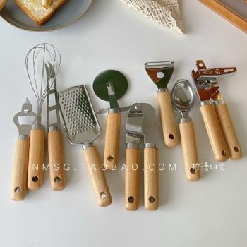 ins日式簡約原木實木廚房家用小工具廚具套裝餐廳新房用品儀式感