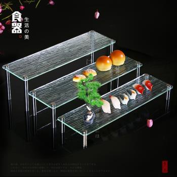 亞克力點心盤自助餐水果展示架歐式三層點心架酒店盤子擺盤食物架