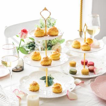 歐式陶瓷三層水果盤蛋糕架蛋糕盤下午茶點心盤時尚創意生日婚