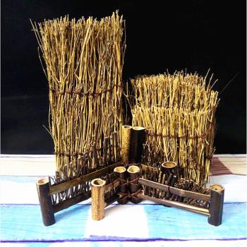 刺身盤裝飾 小型竹籬笆 日式料理裝飾 竹絲掃竹編手工裝飾烤肉墊