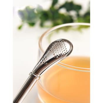 日本SP SAUCE吸管勺套裝304不銹鋼多功能勺子咖啡攪拌茶勺過濾勺