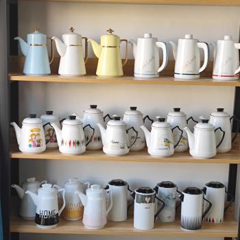 冷水壺大容量陶瓷家用大把手 北歐涼水杯 白開水壺耐高溫家用茶壺