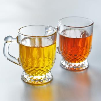 進口小號帶把手玻璃杯歐式迷你小巧紅酒白酒杯家用小茶杯咖啡杯子