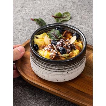 日式陶瓷甜品碗布丁杯家用蒸蛋盅舒芙蕾烤碗烘培餐具創意小吃菜碗