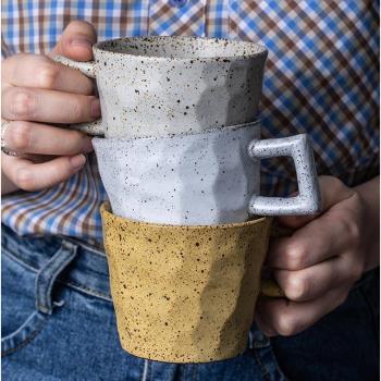 馬克杯北歐水杯家用陶瓷杯子 創意早餐杯手工復古咖啡杯 杯墊套裝