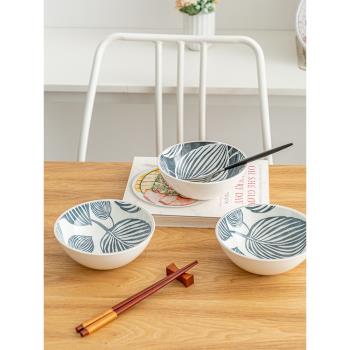 北歐家用陶瓷復古風吃米飯碗6英寸簡約小湯面碗單個一人食餐具