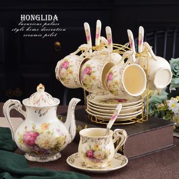 歐式茶具套裝帶托盤陶瓷英式下午茶咖啡杯家用套具整套水杯小奢華