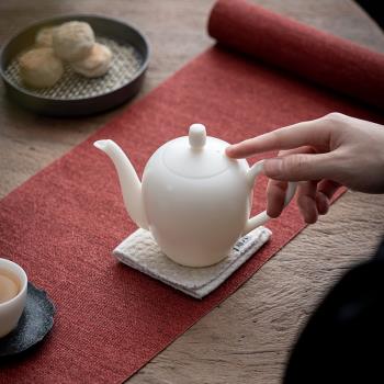 白瓷純手工羊脂玉美人茶壺陶瓷家用功夫茶具大號過濾沏茶玉瓷單壺