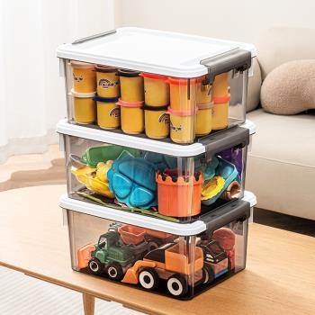 禧天龍口罩收納盒透明藥箱兒童玩具家用收納箱雜物零食整理箱