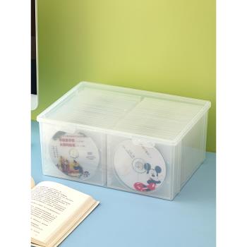 光盤多片CD收納箱學生書本文件整理盒雜物透明筐裝辦公桌面盒子