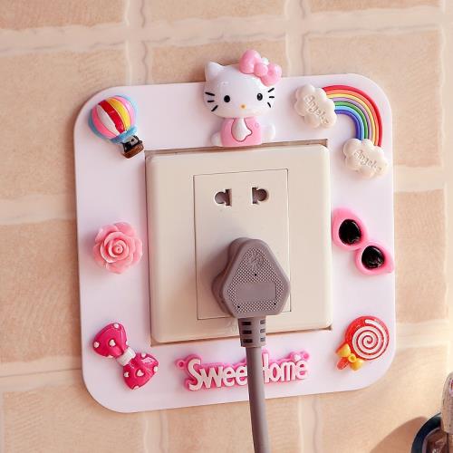 可愛開關保護套亞克力開關貼墻貼家用客廳墻壁雙插座裝飾開關裝飾