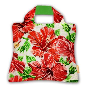 紅花綠葉時尚折疊購物袋便攜收納包手提袋單肩包買菜包書包環保袋