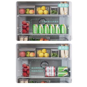 冰箱收納盒PET計時冷凍瀝水保鮮盒廚房手提透明儲物盒子冰箱專用