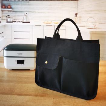 上班帶飯袋電熱飯盒袋子大容量手提袋便當包簡約日式帆布媽咪包袋