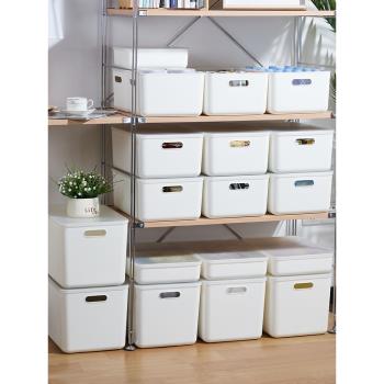 日式塑料收納盒衣服衣柜收納箱廚房帶蓋防塵PP儲物盒化妝品整理箱
