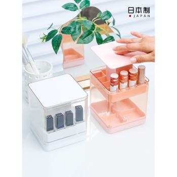 日本進口like-it口紅收納盒按壓式ins風多格唇膏唇釉化妝品整理盒
