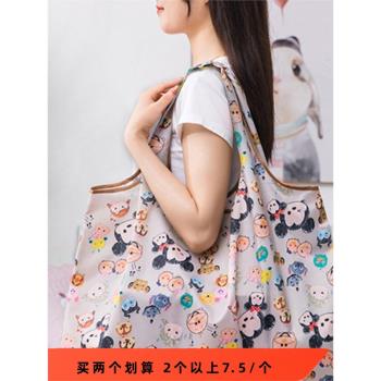 日本卡通大號環保袋購物袋可折疊防水買菜包便攜手提袋牛津布袋子