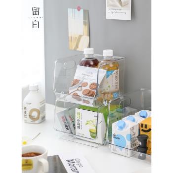 桌面零食收納筐亞克力透明宿舍書桌化妝品咖啡收納盒雜物置物架