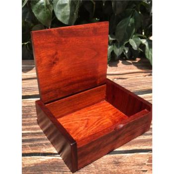 紅木首飾盒緬甸花梨木大果紫檀名片盒實木煙盒復古盒子桌面收納盒