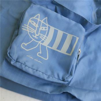 貓部雜貨 日式大容量環保袋Lisa Lar*son條紋貓逛超市便攜購物袋
