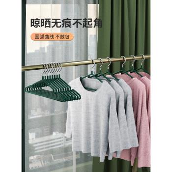 衣架家用掛衣防滑成年人加粗晾衣架宿舍用學生曬衣撐涼大衣服架子