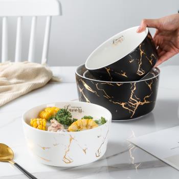 高顏值泡面拉面碗家用創意湯盆大碗湯碗沙拉碗陶瓷餐具大號吃面碗