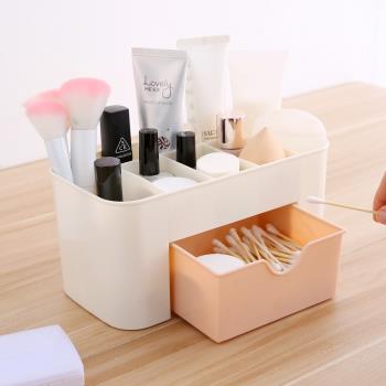 塑料抽屜式化妝品收納盒化妝刷化妝棉整理盒桌面首飾護膚品梳妝盒
