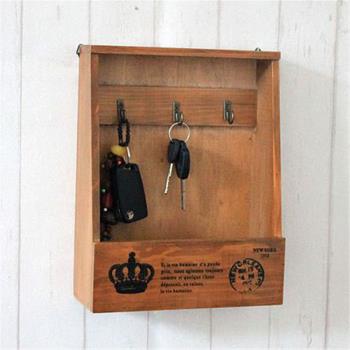 美式鄉村壁掛鑰匙收納架門后玄關壁飾墻上置物架墻面裝飾鑰匙盒子
