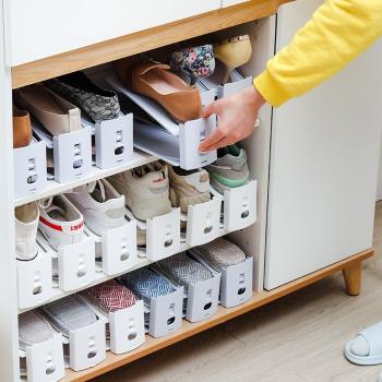 日本鞋架整理家用 宿舍鞋柜鞋子收納神器 省空間可調節雙層鞋托架