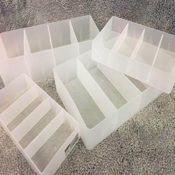 塑料日式磨砂分類收納盒桌面辦公隔板盒抽屜移動格子化妝品儲物盒