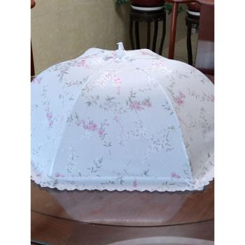 餐桌蓋菜罩子防蒼蠅擋灰塵透氣遮碗罩超大號圓形網紗食物罩可折疊