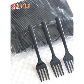 一次性叉子水果叉生日蛋糕叉沙拉叉甜品試吃叉塑膠叉子小吃外賣叉