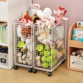 兒童玩具收納箱家用寶寶忙碌筐積木毛絨卡通娃娃儲物箱臟衣簍籃子