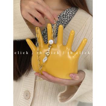 click中古陶瓷擺件六手指首飾架小眾奇趣裝飾道具戒指飾品陳列