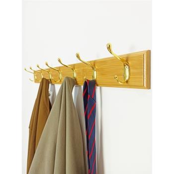 竹木掛衣架壁掛墻上衣帽玄關衣服掛鉤進門掛衣鉤臥室入戶墻壁掛架