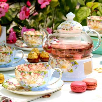 水果茶壺花茶杯套裝家用蠟燭茶具歐式下午茶加厚耐熱玻璃花草茶壺