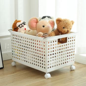 兒童玩具收納箱家用寶寶推車積木毛絨娃娃儲物筐洞洞板臟衣簍籃子