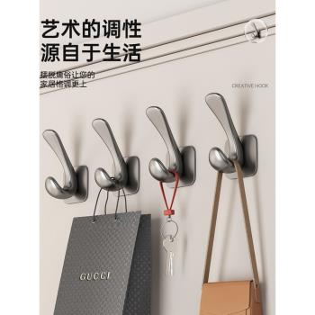 壁掛式進門鞋櫃衣櫃衣服門後墻壁金屬衣帽鉤掛衣鉤玄關免打孔掛鉤