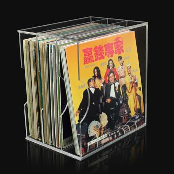 黑膠唱片收納LP存放光碟CD專輯亞克力透明客廳臥室桌面展示柜架子