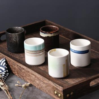 陶瓷復古茶水杯中式日式餐廳創意小酒杯和風料理蕎麥茶杯單只杯子