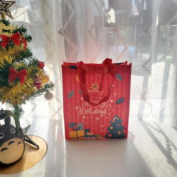 外貿經典圣誕卡通編織袋禮品袋防水手提袋超市購物袋環保袋美術包