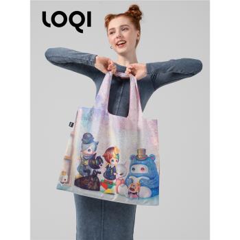 LOQI上野陽介聯名可折疊時尚環保袋大容量便攜單肩購物袋手提女包