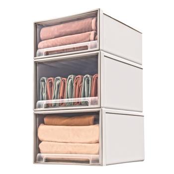 星優3個裝收納箱抽屜式家用衣服透明衣柜收納盒儲物柜衣物整理箱