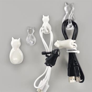 日本進口貓咪粘鉤廚房用塑料掛鉤兩枚裝可愛創意免打孔掛鉤無痕鉤