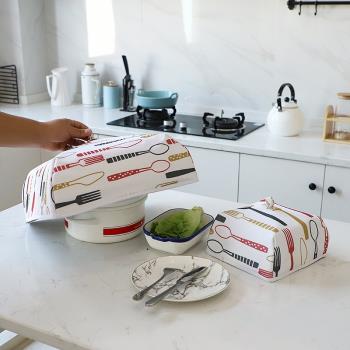 2個裝保溫蓋菜罩食物防蒼蠅飯罩子飯菜防塵罩遮菜傘可折疊餐桌罩