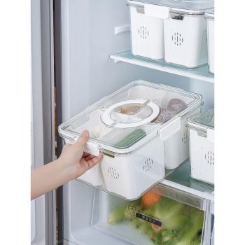 日本冰箱收納盒食品瀝水保鮮盒專用食物密封雞蛋冷凍廚房整理盒