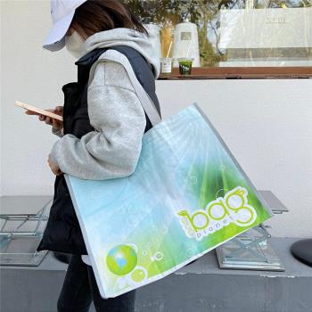 外貿加寬加大可折疊環保購物袋大容量編織袋防潑水搬家取快遞袋子