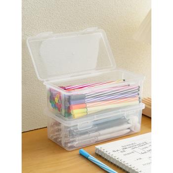 鉛筆收納盒大容量透明文具收納盒筆筒裝彩鉛兒童蠟筆繪畫素描筆袋