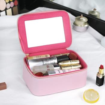 大鏡子化妝包2023新款超火可愛大容量收納盒小號便攜女旅行隨身箱